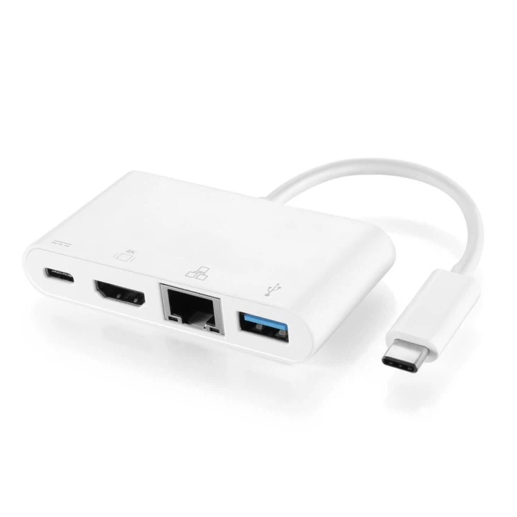 MSLFORCE | Κατασκευαστής USB 3.1 Type-C Multiport Adapter σε HDMI + USB3.0 + RJ45 Ethernet + Τύπος-C / F μετασχηματιστή φόρτισης