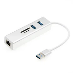 USB σε 2 προσαρμογέα Ethernet RJ45 για αναγνώστη καρτών USB HUB 3