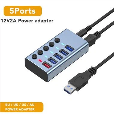 MSLFORCE τροφοδοτημένος USB3.0 βιομηχανικός βαθμός HUB