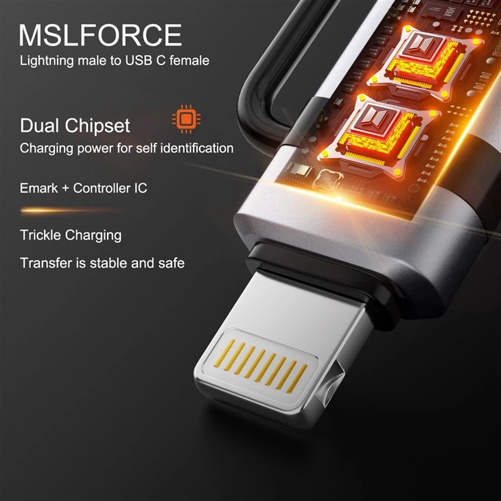 Lightning To USB-C PD 60W Rapid Charging Adapter With Smart Chip