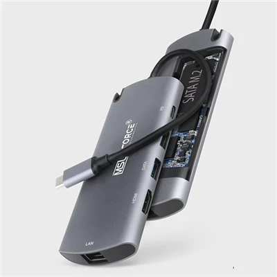 Διανομέας USB-C 6 σε 1 με περίβλημα M.2 SSD